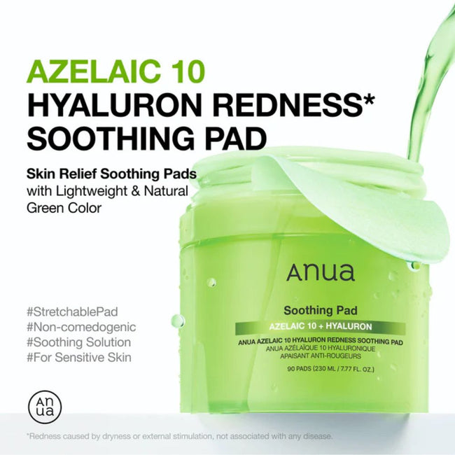 ANUA  Azelaic 10 Hyaluron Redness Soothing Pad
