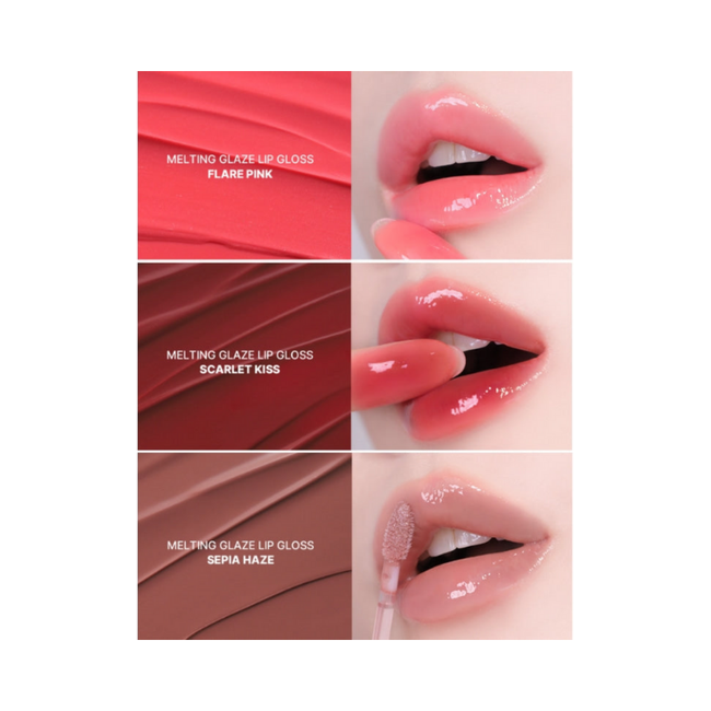 HUEMI Melting Glaze Lip Gloss- 04 FLARE PINK